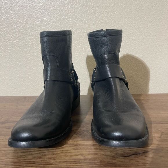 Frye Black Leather Harness Boots - Picture 5 of 9